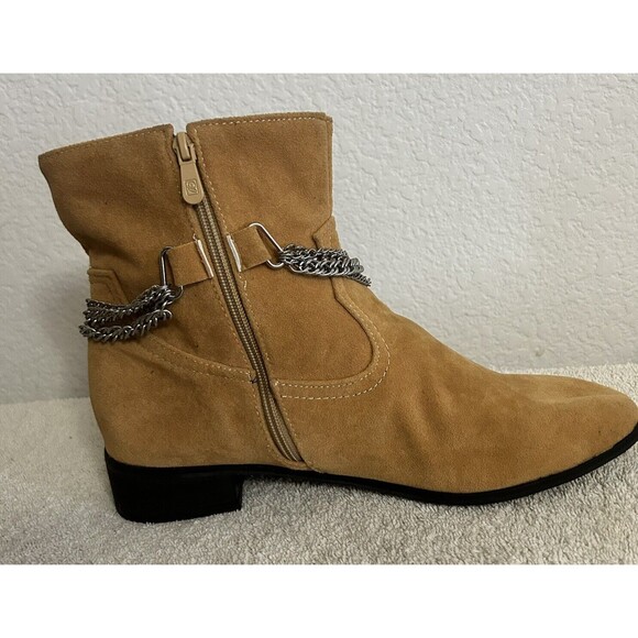 Black and Street Handmade Men\'s 44 US 10 Wedge Leather Silver Chain Tassel Boots main image 12